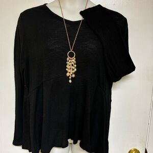 Cato Black Long Sleeve Women's Top